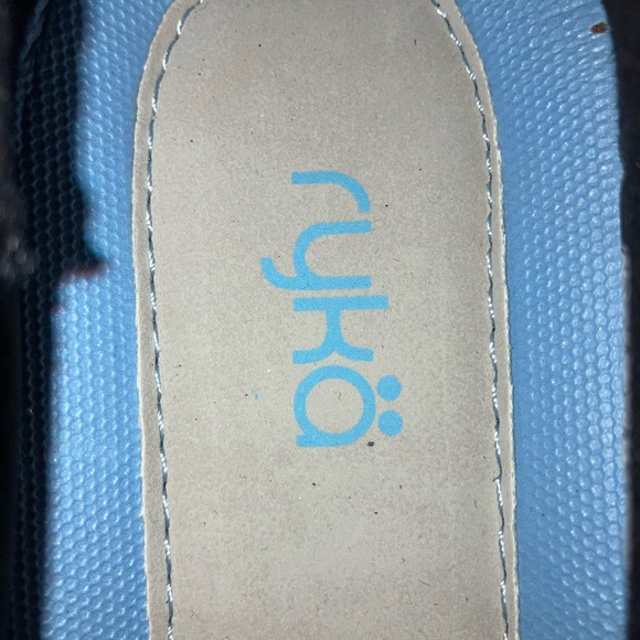 Ryka Nitracel Black Blue Leather/Fabric Slip On Athletic Ballet Flats Sz 7.5 - Picture 6 of 6